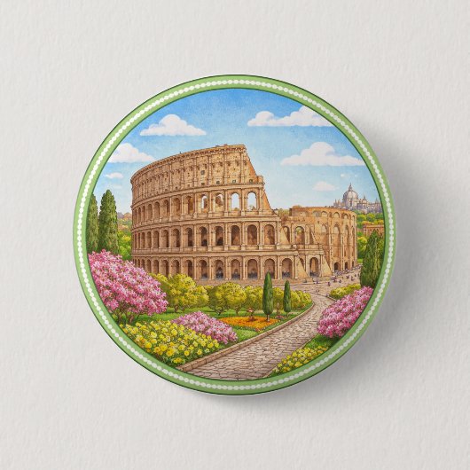 ローマのコロッセオ 缶バッジ (正面)