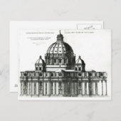 ローマのサン・ピエトロ大聖堂の外観 ポストカード (正面/裏面)