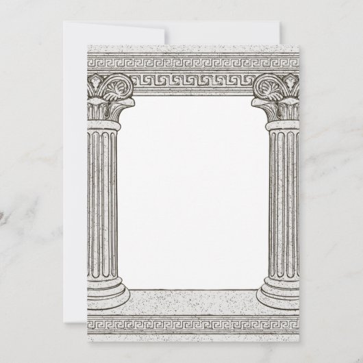 ローマのトガパーティの招待状とエレガント列 招待状 (裏面)