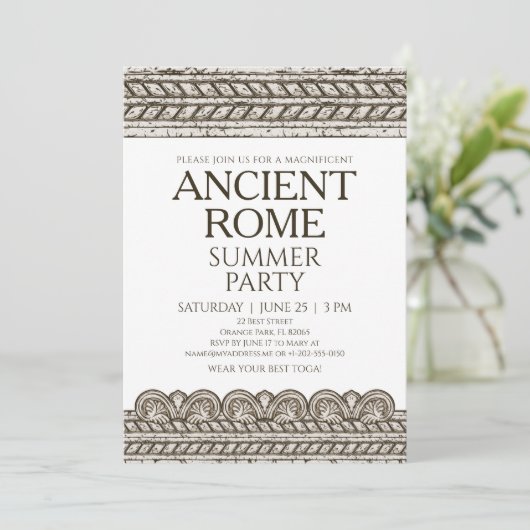 ローマのトガパーティの招待状と石要素 招待状 (スタンド正面)