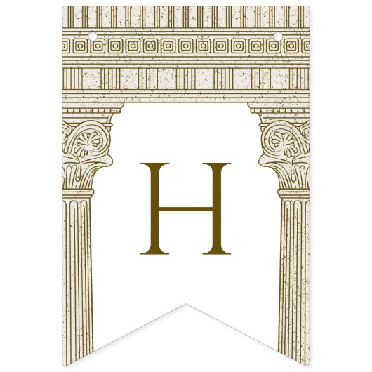 ローマのトガパーティーエレガントと神殿の柱 バンティングフラッグ (第2の旗)