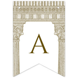 ローマのトガパーティーエレガントと神殿の柱 バンティングフラッグ