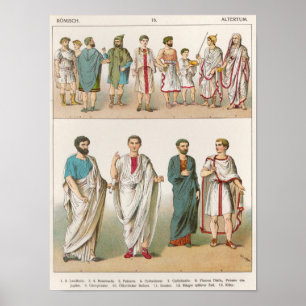 ローマのドレス、'トラッテン・ダー・ヴォールカー'から， 1864 ポスター