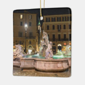 ローマのナヴォーナ広場のネプチューンの噴水 セラミックオーナメント (左)