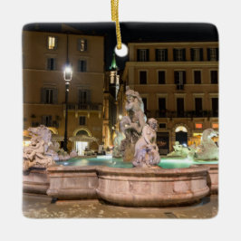 ローマのナヴォーナ広場のネプチューンの噴水 セラミックオーナメント