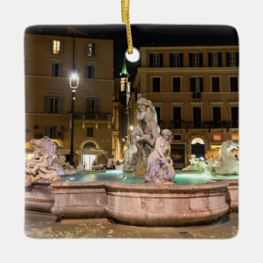 ローマのナヴォーナ広場のネプチューンの噴水 セラミックオーナメント (正面)