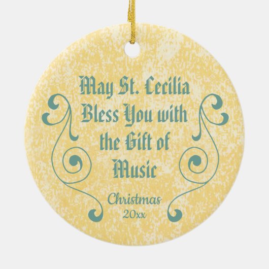 ローマのネオ・ゴシック様式の聖セシリア(詳細; BNG 02) Cer セラミックオーナメント (裏面)