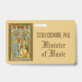 ローマのネオ・ゴシック様式の聖セシリア(BNG 02)バッジ バッジ (裏面)