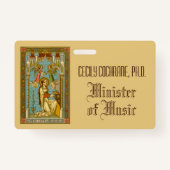 ローマのネオ・ゴシック様式の聖セシリア(BNG 02)バッジ バッジ (裏面)