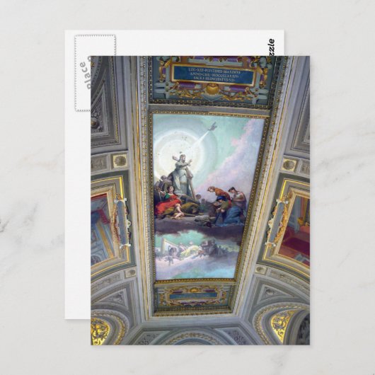 ローマのバチカン美術館の天井イタリアのはがき ポストカード (正面/裏面)