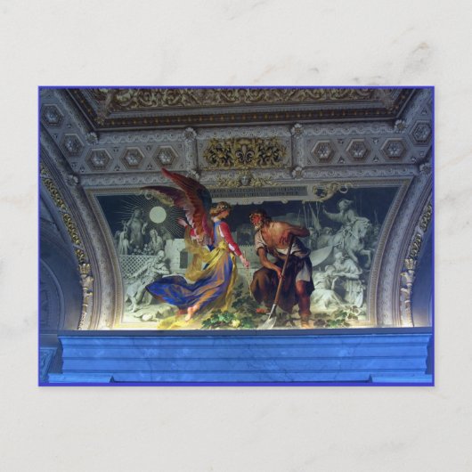 ローマのバチカン美術館の天井 ポストカード (正面)