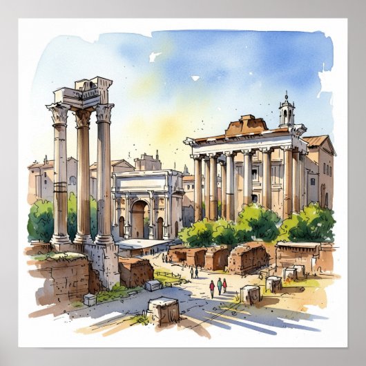 ローマのフォーラム遺跡 ポスター (正面)
