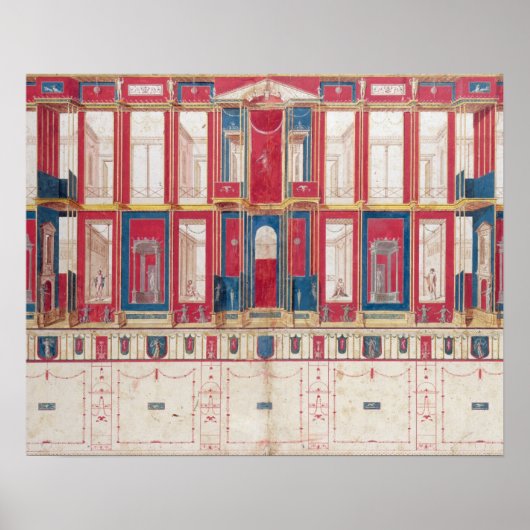 ローマのフレスコ画のT31456勉強, 1775 (w/c, goouache) ポスター (正面)