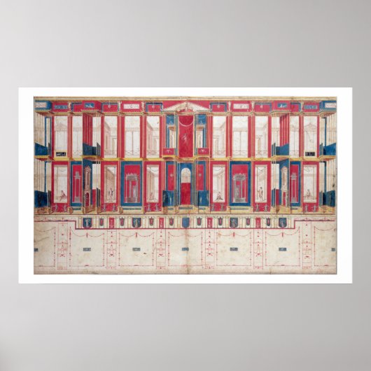 ローマのフレスコ画のT31456勉強, 1775 (w/c, goouache) ポスター (正面)