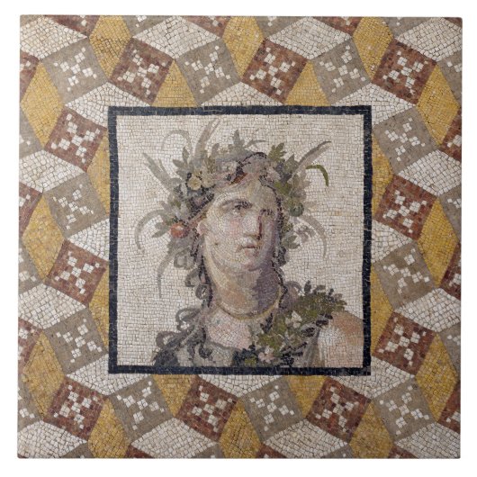 ローマのモザイク床のパネルの詳細-タイル タイル (正面)