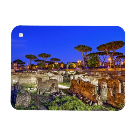 ローマのローマンフォーラムの夜、イタリア – HDR マグネット (横)