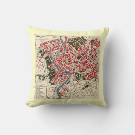 ローマのヴィンテージの地図 クッション (正面)
