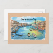 ローマのヴェネツィア水の街 ポストカード (正面/裏面)