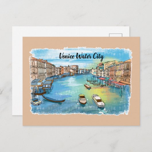 ローマのヴェネツィア水の街 ポストカード (正面/裏面)