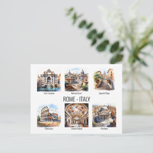ローマの人気がある観光客アトラクション水の色 ポストカード (スタンド正面)