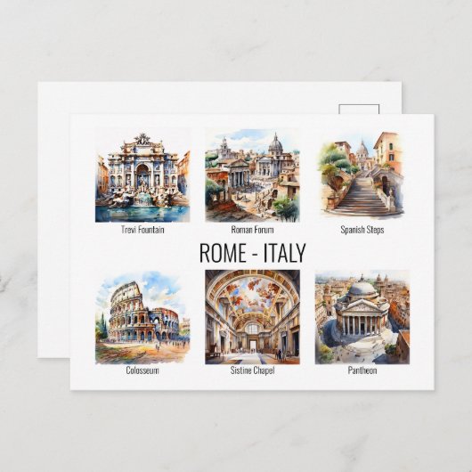 ローマの人気がある観光客アトラクション水の色 ポストカード (正面/裏面)