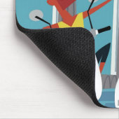 ローマの休日のフィアットスクーター。カスタマイズ マウスパッド (コーナー)