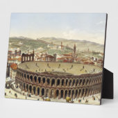 ローマの円形劇場のビュー、ヴェローナ、刻まれたb フォトプラーク (側面)