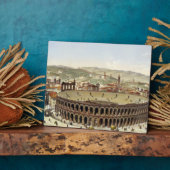 ローマの円形劇場のビュー、ヴェローナ、刻まれたb フォトプラーク (側面)