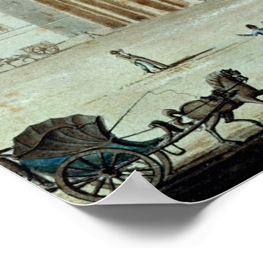 ローマの円形劇場の景色 ポスター (角)