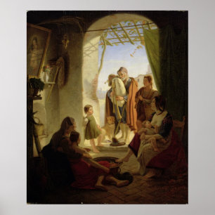 ローマの冬のナポリのバグパイプ選手, 1833 ポスター