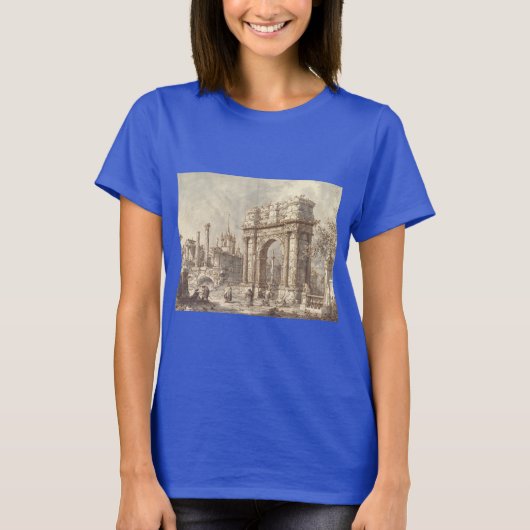 ローマの凱旋門を持つカプリッチオ Tシャツ (正面)