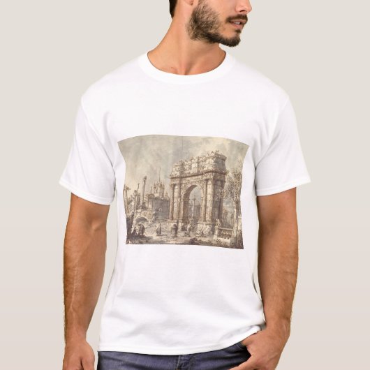 ローマの凱旋門を持つカプリッチオ Tシャツ (正面)