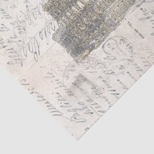 ローマの古代コロシアムのイタリアンな郵便はがきのティッシュ 薄葉紙 (詳細)