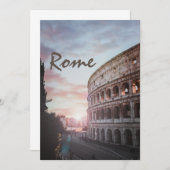 ローマの古代建築物と夕焼けの市街景観 招待状 (正面/裏面)