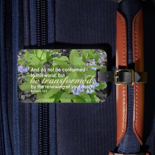 ローマの変容12:2キリスト教の聖書のフローラ ラゲッジタグ (正面インサイチュ4)