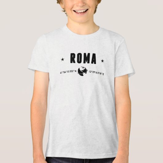 ローマの座標と地球と星 トライブレンドＴシャツ (正面)