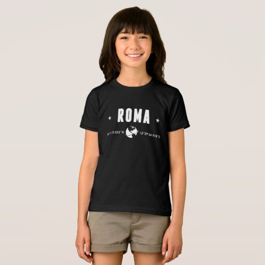 ローマの座標 白い地球儀 トライブレンドＴシャツ (正面全面)