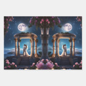 ローマの廃墟にキスをする夫婦 ラッピングペーパーシート (正面)