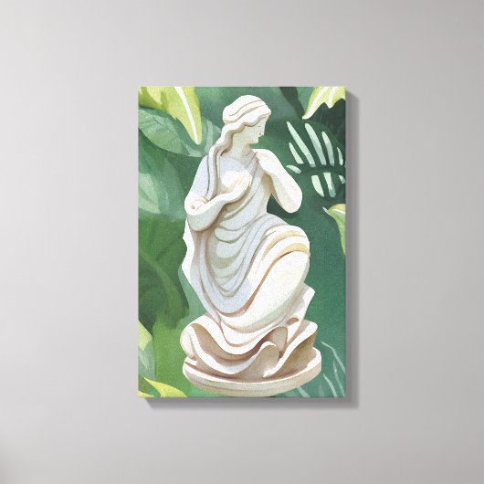 ローマの彫像｜水彩植物画 キャンバスプリント (正面)