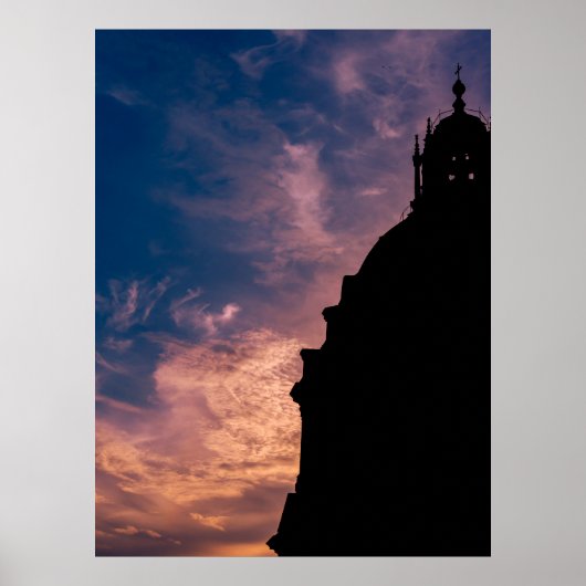 ローマの日没における教会のシルエット ポスター (正面)