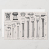 ローマの柱タイプ建築スケッチ (正面/裏面)