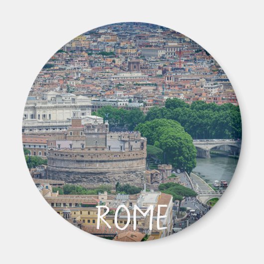 ローマの歴史的市街地を上から見た景色 マグネット (正面)