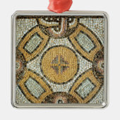 ローマの浴室の床からの片 メタルオーナメント (正面)