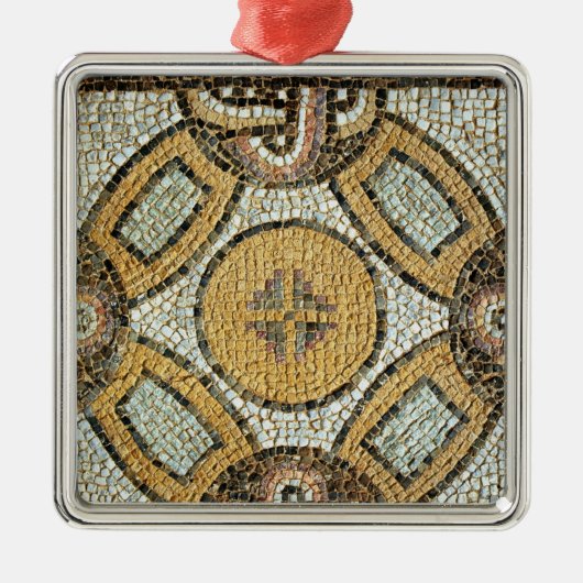 ローマの浴室の床からの片 メタルオーナメント (正面)