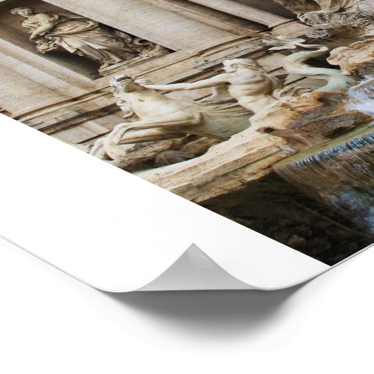 ローマの町のトレヴィの泉 ポスター (角)