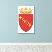 ローマの紋章(SPQR) （ローマ、イタリア） キャンバスプリント (インサイチュ (ウッドフロア))