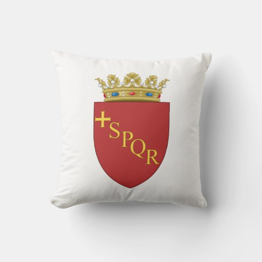 ローマの紋章(SPQR) (ローマ、イタリア) クッション (正面)