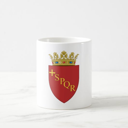 ローマの紋章(SPQR) (ローマ、イタリア) コーヒーマグカップ (中央)