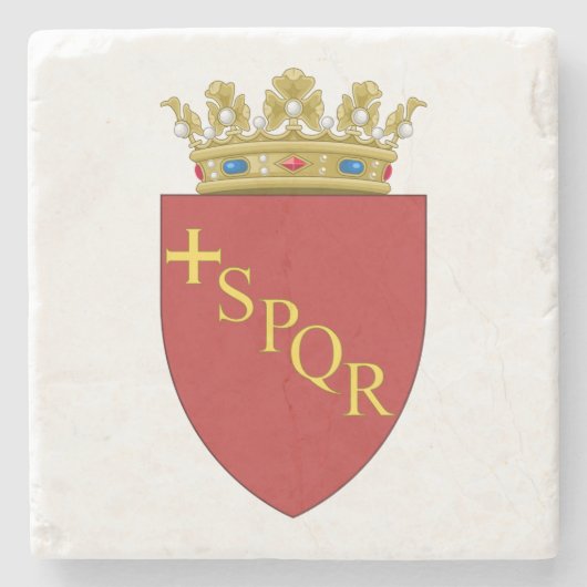 ローマの紋章(SPQR) (ローマ、イタリア) ストーンコースター (正面)