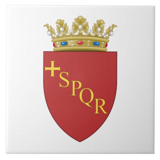 ローマの紋章(SPQR) (ローマ、イタリア) タイル (正面)